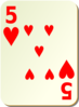 Simple Five Of Hearts Clip Art